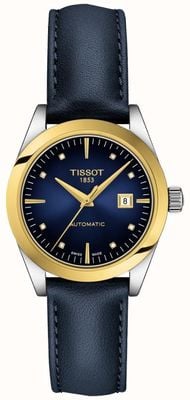 Tissot T-My Lady | 18k Gold | Auto | Blue Dial | Blue Leather Strap T9300074604600