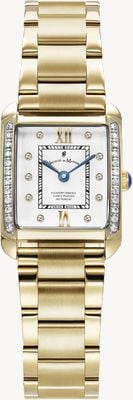 Jacques Du Manoir Emily Two-Hand Crystal (19mm) White Dial / Gold PVD Stainless Steel Bracelet JWL05502