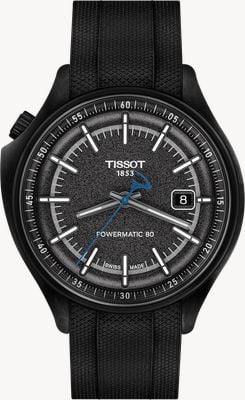 Tissot Pinarello Powermatic 80 Special Edition (43mm) Black Dial / Black Rubber Strap Watch T1624089706100