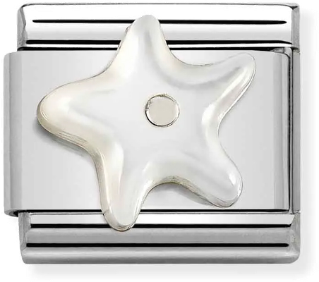 Nomination Classic Starfish White Mother of Pearl Sterling Silver & Steel Charm 330509/12