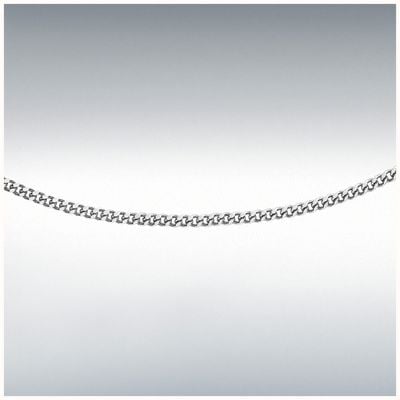 IBB 9ct White Gold 25 Diamond Cut Adjustable Curb Chain 41cm/16"-46cm/18" 5.13.0030