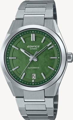 Casio EFK-100 Series Mechanical (39mm) Green Forged Carbon-Style Dial / Stainless Steel Bracelet EFK-100D-3AER