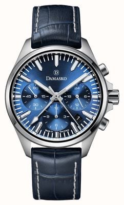 Damasko DC96 Chronograph Manufacture Automatic (41mm) Blue Sunray Dial / Blue 'Max Sport' Leather Strap DC96 BLUE