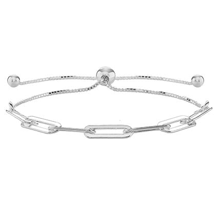 Treasure House G2690 Silver Paperclip Pull Through Bracelet Jewellery