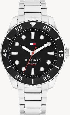 Tommy Hilfiger Oceanic Diver (42mm) Black Dial / Stainless Steel Bracelet 1792203