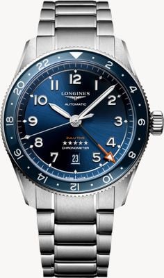 LONGINES Spirit Zulu Time GMT Automatic (42mm) Blue Dial / Stainless Steel Bracelet L38124936