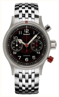 Hanhart PIONEER TachyTele Automatic (40mm) Black Dial / Stainless Steel Bracelet 712.210-6428