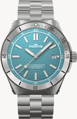 FORTIS Marinemaster M-40 Performance Serenity Blue (40mm) Stainless Steel Block Bracelet F8120004