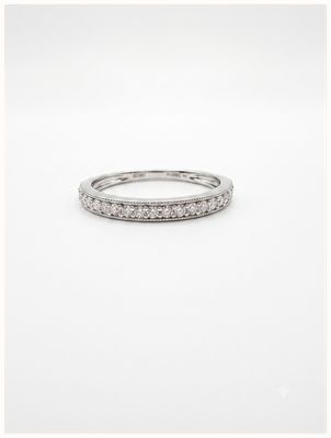 James Moore & Co 9ct White Gold Diamond Set 0.25ct Millgrain Et Ring J57077