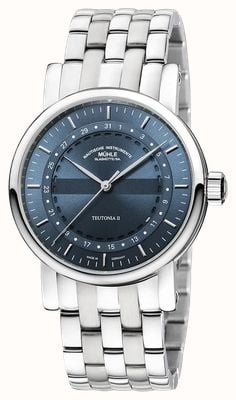 Mühle Glashütte Teutonia II Ring-Date Automatic (41mm) Grey-Blue Dial / Stainless Steel Bracelet M1-33-52-MB