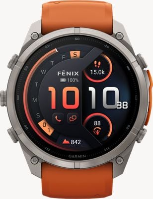 Garmin Fenix 9 Pro InReach 51mm Premium GPS Smartwatch - Titanium With Autumn Orange Silicone Watch 010-04337-01
