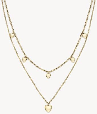 Olivia Burton Classic Mini Heart Gold Plated Double Chain Necklace 24100457