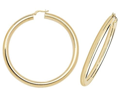 Treasure House ER1005-50 9k Yellow Gold Hoop Earrings 50 mm Jewellery