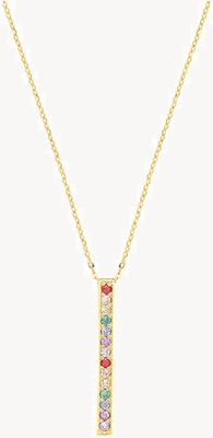 Treasure House 9ct Yellow Gold Rainbow Bar Charm necklet NK420