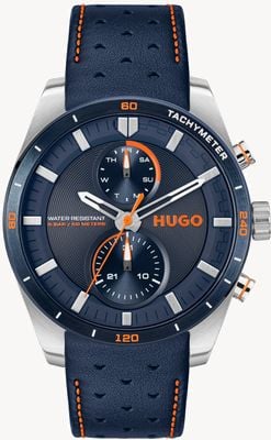 HUGO Men's #Fast (44mm) Blue Dial / Blue Leather Strap 1530371