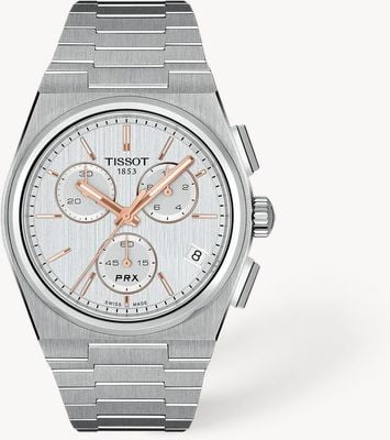 Tissot PRX Quartz Chronograph (41mm) Silver Dial / Stainless Steel Bracelet T1374171103100