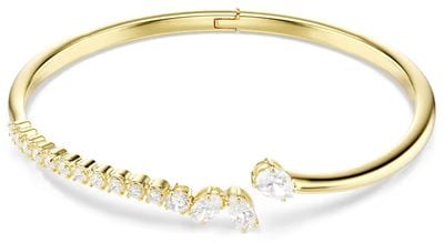 Swarovski Mesmera bangle, Mixed cuts, White, 18K gold finish 5750440