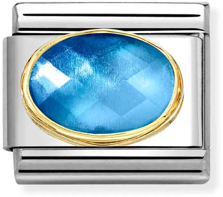 Nomination Classic Blue Faceted Gemstone Steel Charm 030612/038