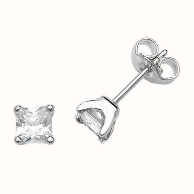 James Moore TH Silver Square Cz Studs Earrings G51028