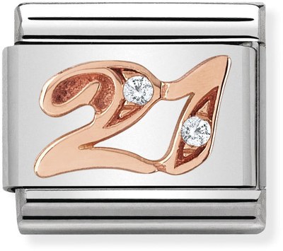 Nomination Classic 21 9ct Rose Gold & Steel Charm 430315/21