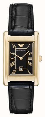 Emporio Armani Two-Hand Quartz (38mm) Black Dial / Black Leather Strap AR11666