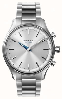 Kronaby SEKEL Hybrid Smartwatch (38mm) Silver Dial / 3-Link Stainless Steel Bracelet S0556/1