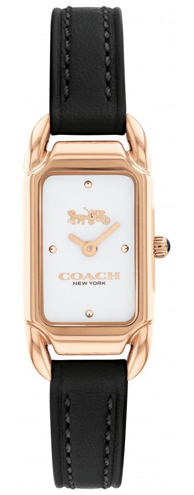 Coach 14504027 Woman’s Cadie Black Leather White Dial Watch
