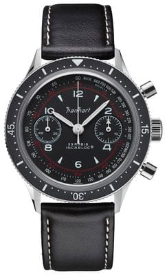 Hanhart 415 ES Pure (39mm) Black Dial / Black Leather Strap - M H703.215-8010