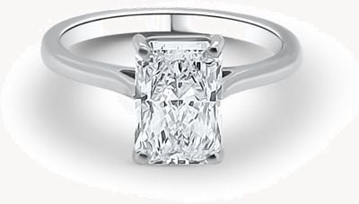 Platinum Radiant Cut Lab Grown Diamond Ring 2.00ct D Vs2 Ex Ex J41388