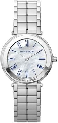 Herbelin Ladies Newport Slim (32mm) White Mother-of-Pearl Dial / Stainless Steel Bracelet 16922B09