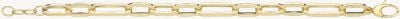 9ct Yellow Gold Hollow Paperclip Bracelet BR680