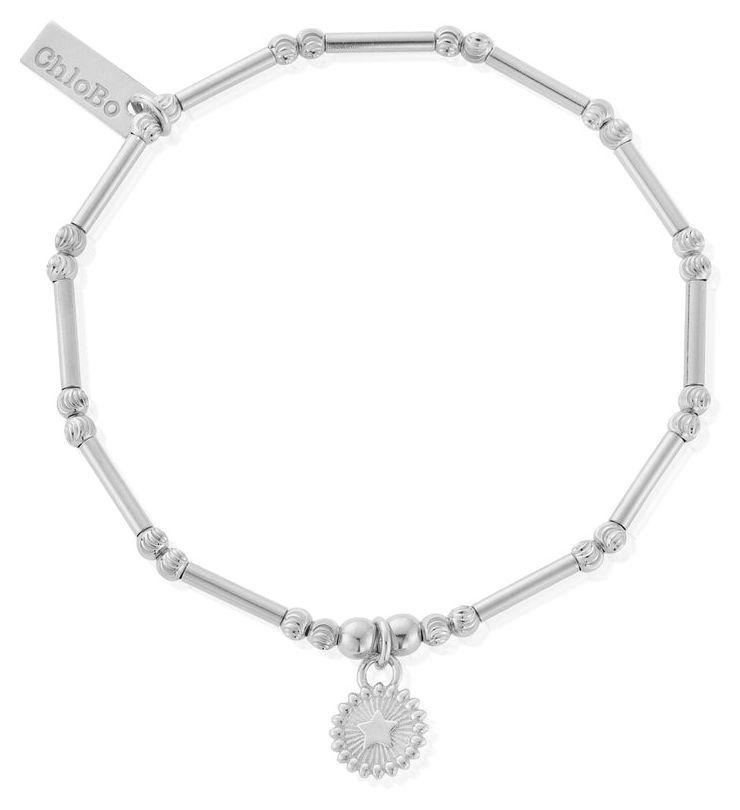 ChloBo SBMCTN3456 Dainty Moon Cut Sparkle Star Bracelet Jewellery