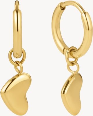 D.LOUISE Bubble Heart Huggies Gold Plated NAE-18
