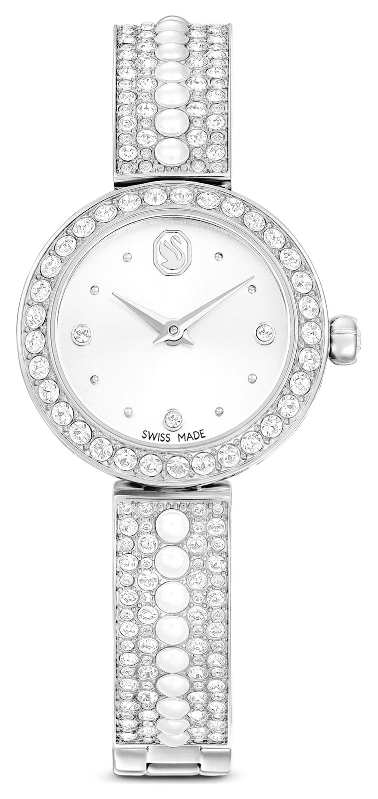 Swarovski 5743680 Matrix Pearl Bangle (26mm) Silver Sunray Watch