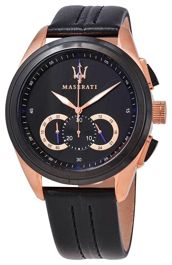 Maserati R8871612025 Traguardo | Black Leather Strap | Black Watch