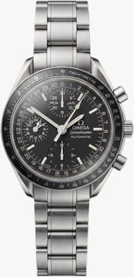 Pre-owned Omega Speedmaster Automatic Chronograph (39mm) Black Dial / Stainless Steel Bracelet Watch JMP-175575