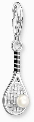 Thomas Sabo Tennis Racket With Freshwater Pearl Sterling Silver Charm Pendant 2173-158-21