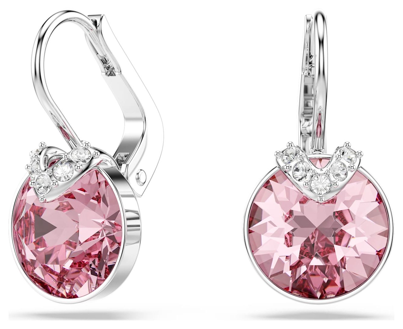 Swarovski 5734235 Bella V Drop Earrings, Round Cut, Pink, Jewellery
