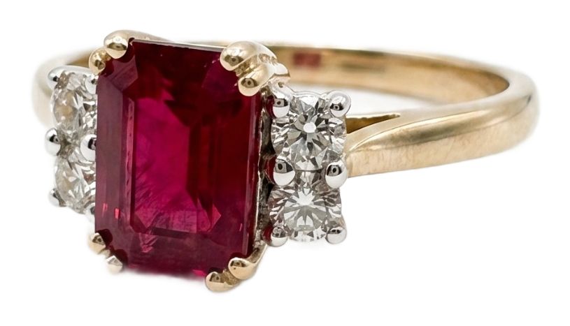 James Moore & Co J54512 9ct Yellow Gold Ruby Diamond Ring Jewellery