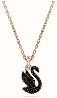 Swarovski Swarovski Iconic Swan Pendant Swan Black Crystals Rose Gold-Tone Plated 5678046