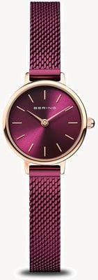 Bering Classic | Women's | Polished Rose Gold | Purple Mesh 11022-969
