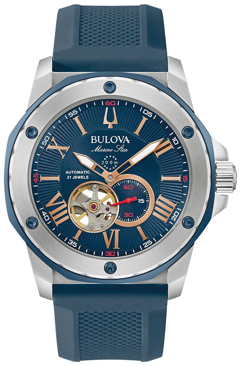 Bulova 98A282 Men's Marine Star| Automatic | Blue Dial | Watch