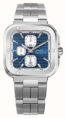 Herbelin Men's Cap Camarat Square Chronograph (40.5mm) Blue Dial / Stainless Steel Bracelet 35646B25