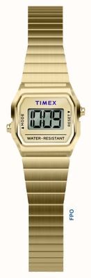 Timex Teeny Tiny Timex endorsed by Dimepiece (20mm) Digital Dial / Gold PVD Stainless Steel Bracelet TW2Y46600
