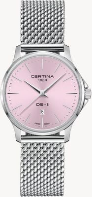 Certina DS-8 Lady (31mm) Pink Dial / Stainless Steel Milanese Mesh Bracelet C0450101133100