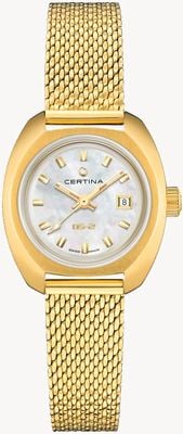 Certina Women's DS-2 Lady Powermatic 80 (27.5mm) Mother-of-Pearl Dial / Gold-Tone Steel Mesh Bracelet C0242073311100