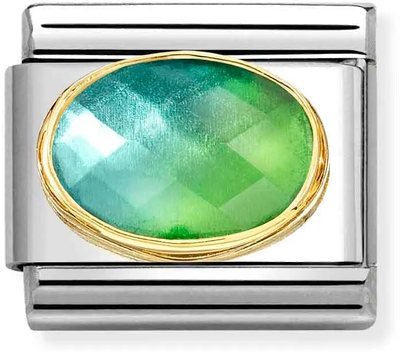 Nomination Classic Blue Green Gemstone Cubic Zirconia Charm 030612/037