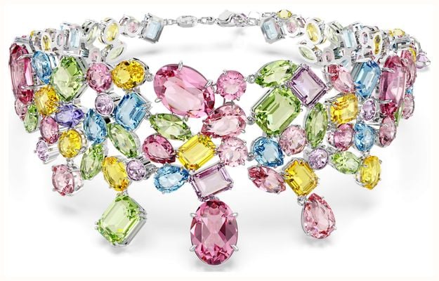 Swarovski Gema Choker Multicoloured Crystals Rhodium Plated 5692418