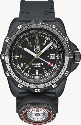 Luminox RECON Nav Spec SET (46mm) Black Dial / Black Rubber Strap + Green Webbing Strap XL.8837.SET