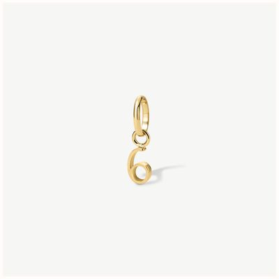 D.LOUISE Gold Tone Mini Number Charm - 6 CH-19-06